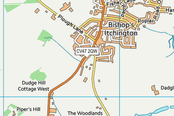 CV47 2QW map - OS VectorMap District (Ordnance Survey)