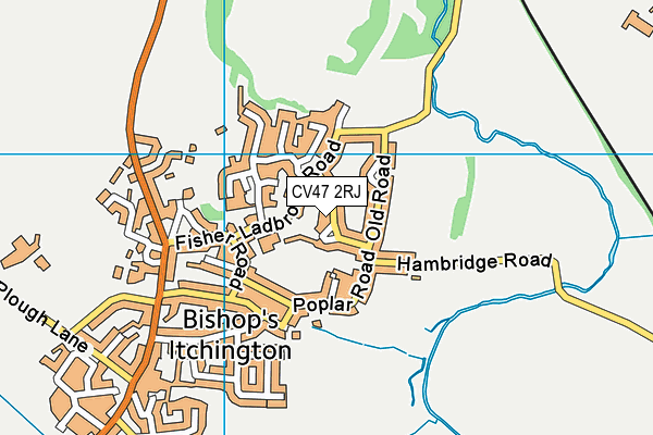 CV47 2RJ map - OS VectorMap District (Ordnance Survey)
