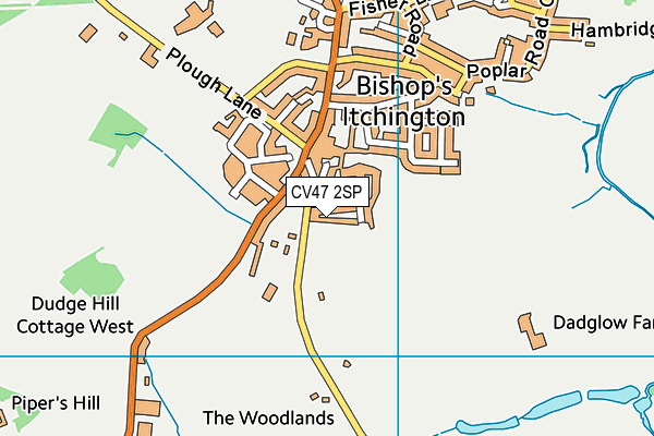 CV47 2SP map - OS VectorMap District (Ordnance Survey)