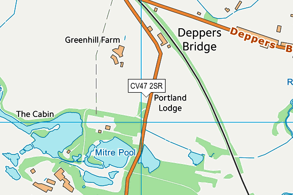 CV47 2SR map - OS VectorMap District (Ordnance Survey)