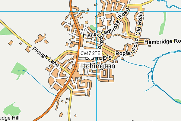 CV47 2TE map - OS VectorMap District (Ordnance Survey)