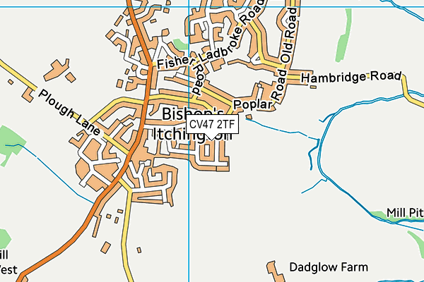CV47 2TF map - OS VectorMap District (Ordnance Survey)