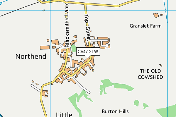 CV47 2TW map - OS VectorMap District (Ordnance Survey)