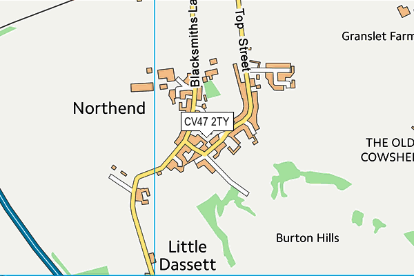 CV47 2TY map - OS VectorMap District (Ordnance Survey)