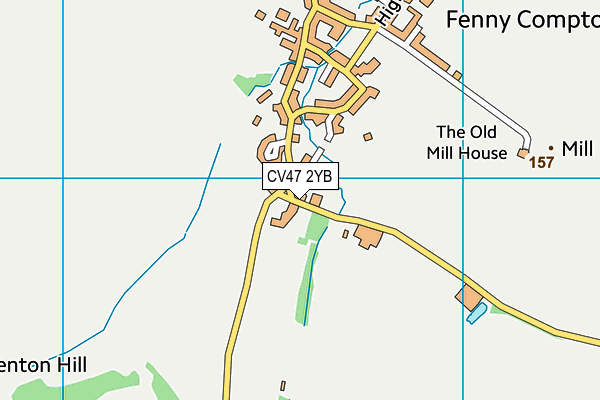 CV47 2YB map - OS VectorMap District (Ordnance Survey)