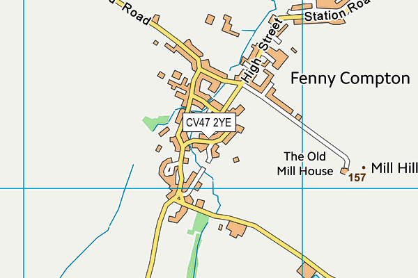 CV47 2YE map - OS VectorMap District (Ordnance Survey)