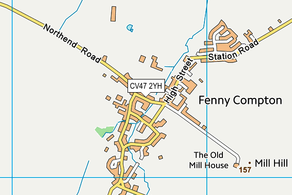CV47 2YH map - OS VectorMap District (Ordnance Survey)