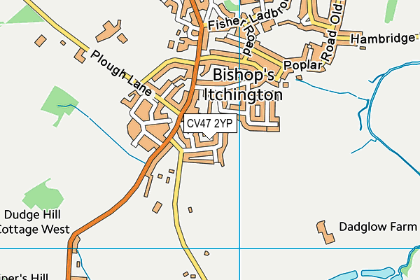 CV47 2YP map - OS VectorMap District (Ordnance Survey)