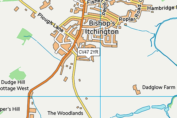 CV47 2YR map - OS VectorMap District (Ordnance Survey)