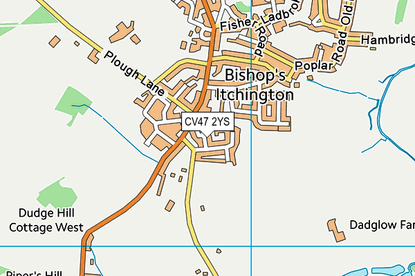 CV47 2YS map - OS VectorMap District (Ordnance Survey)