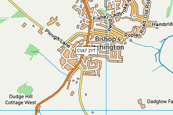 CV47 2YT map - OS VectorMap District (Ordnance Survey)