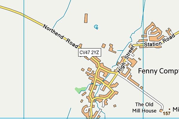 CV47 2YZ map - OS VectorMap District (Ordnance Survey)