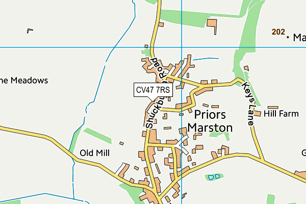 CV47 7RS map - OS VectorMap District (Ordnance Survey)