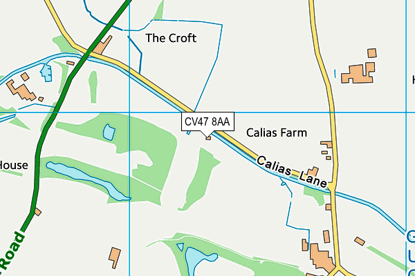 CV47 8AA map - OS VectorMap District (Ordnance Survey)