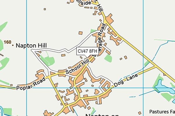 CV47 8FH map - OS VectorMap District (Ordnance Survey)