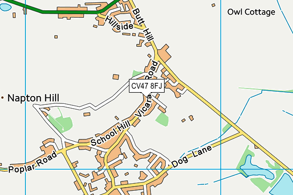 CV47 8FJ map - OS VectorMap District (Ordnance Survey)