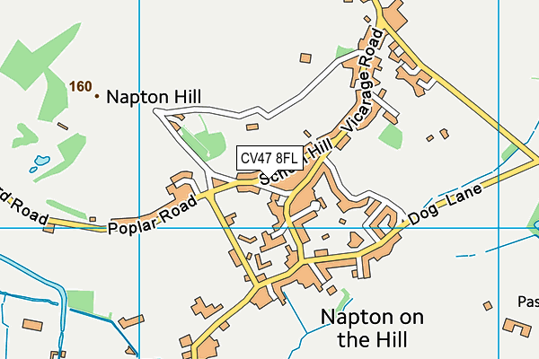CV47 8FL map - OS VectorMap District (Ordnance Survey)