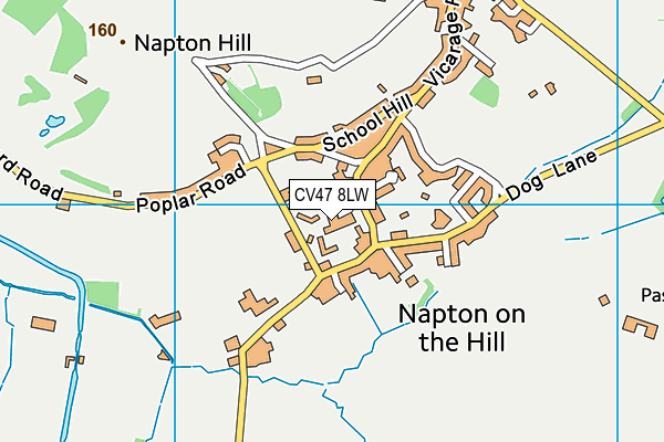 CV47 8LW map - OS VectorMap District (Ordnance Survey)