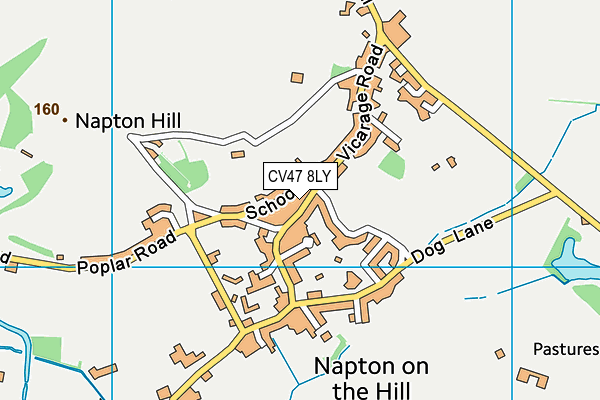 CV47 8LY map - OS VectorMap District (Ordnance Survey)