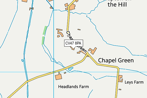 CV47 8PA map - OS VectorMap District (Ordnance Survey)