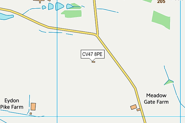 CV47 8PE map - OS VectorMap District (Ordnance Survey)