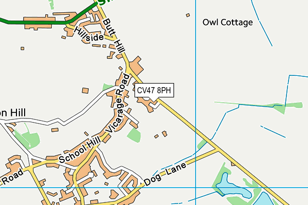 CV47 8PH map - OS VectorMap District (Ordnance Survey)