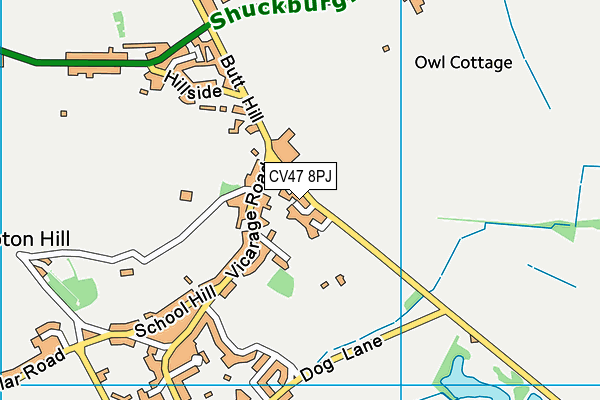 CV47 8PJ map - OS VectorMap District (Ordnance Survey)