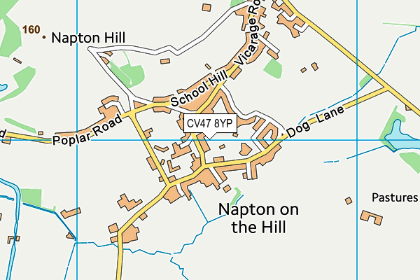 CV47 8YP map - OS VectorMap District (Ordnance Survey)