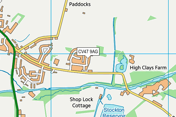 CV47 9AG map - OS VectorMap District (Ordnance Survey)