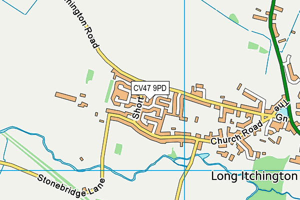 CV47 9PD map - OS VectorMap District (Ordnance Survey)