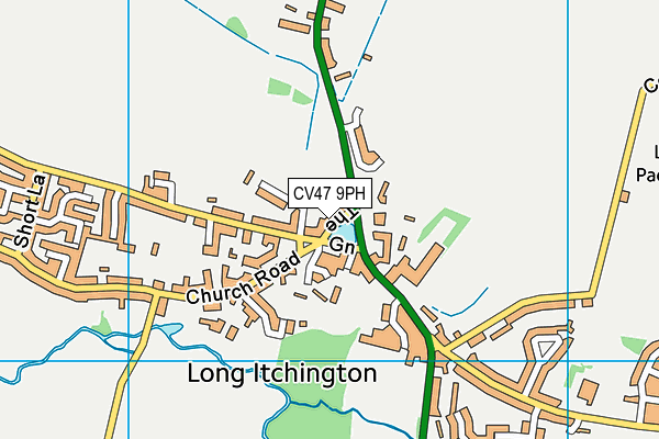 CV47 9PH map - OS VectorMap District (Ordnance Survey)