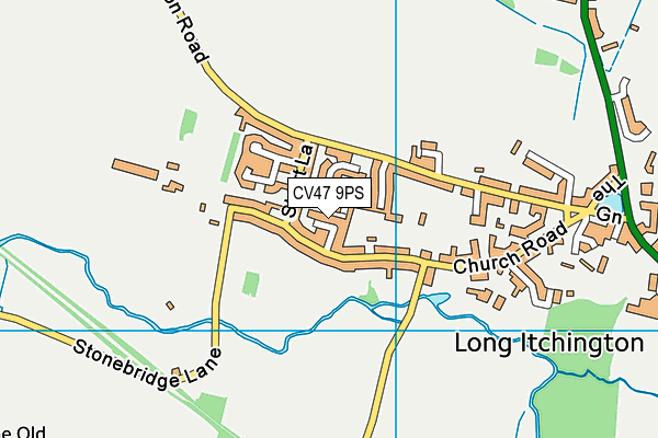 CV47 9PS map - OS VectorMap District (Ordnance Survey)