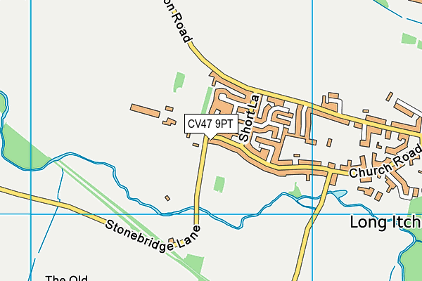 Long Itchington Cricket Club map (CV47 9PT) - OS VectorMap District (Ordnance Survey)