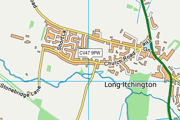 CV47 9PW map - OS VectorMap District (Ordnance Survey)