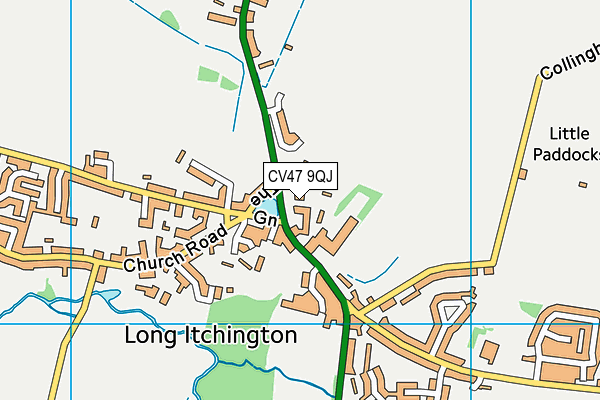 CV47 9QJ map - OS VectorMap District (Ordnance Survey)