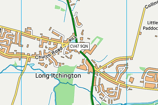 CV47 9QN map - OS VectorMap District (Ordnance Survey)