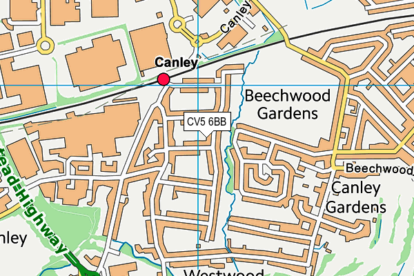 CV5 6BB map - OS VectorMap District (Ordnance Survey)