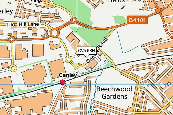 CV5 6BH map - OS VectorMap District (Ordnance Survey)