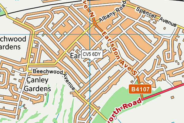 CV5 6DY map - OS VectorMap District (Ordnance Survey)