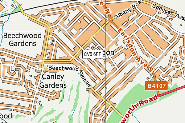 CV5 6FF map - OS VectorMap District (Ordnance Survey)