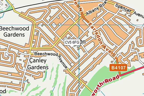CV5 6FG map - OS VectorMap District (Ordnance Survey)