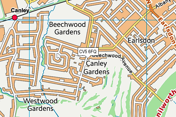 Beechwood Lawn Tennis Club map (CV5 6FQ) - OS VectorMap District (Ordnance Survey)