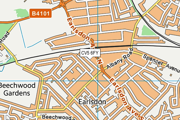 CV5 6FY map - OS VectorMap District (Ordnance Survey)