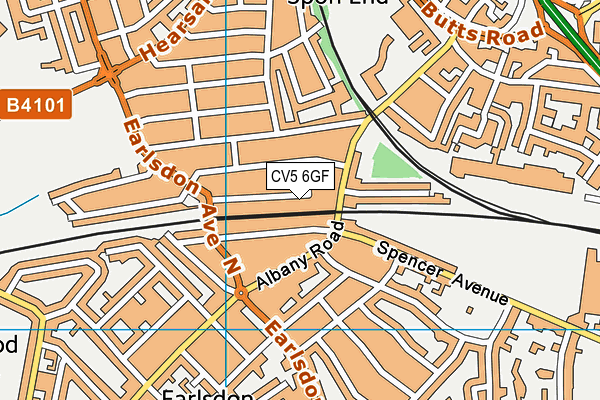 CV5 6GF map - OS VectorMap District (Ordnance Survey)