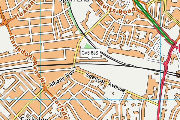 CV5 6JS map - OS VectorMap District (Ordnance Survey)