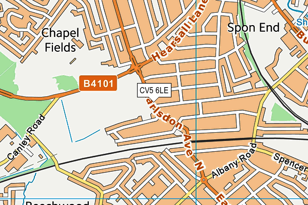 CV5 6LE map - OS VectorMap District (Ordnance Survey)