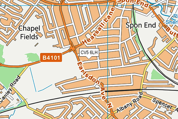 CV5 6LH map - OS VectorMap District (Ordnance Survey)