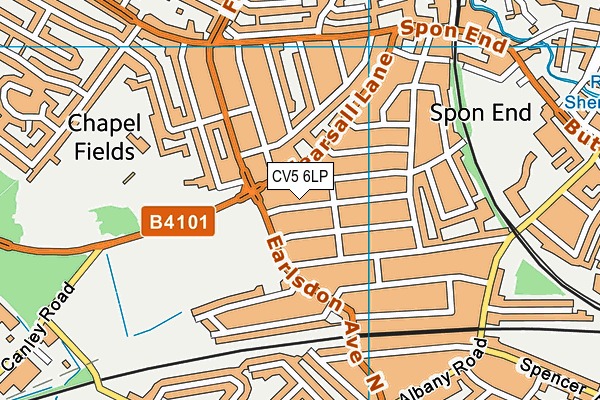 CV5 6LP map - OS VectorMap District (Ordnance Survey)