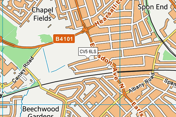 CV5 6LS map - OS VectorMap District (Ordnance Survey)