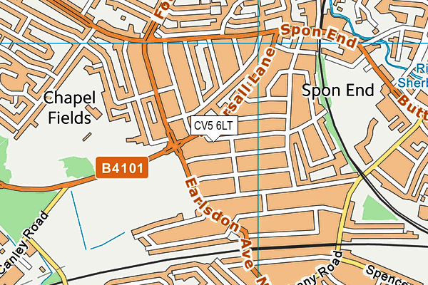 CV5 6LT map - OS VectorMap District (Ordnance Survey)